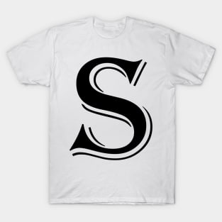 Black letter S in vintage style T-Shirt